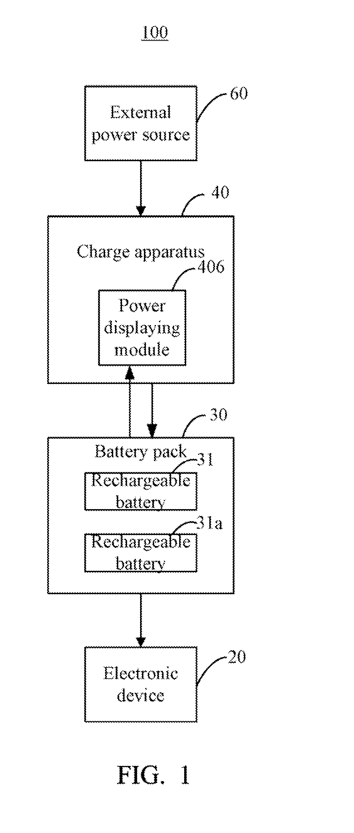 Power supply system and rechargeable battery used in the system