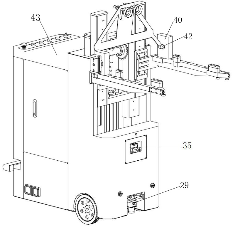 AGV carrying and flip robot for medical waste garbage cans