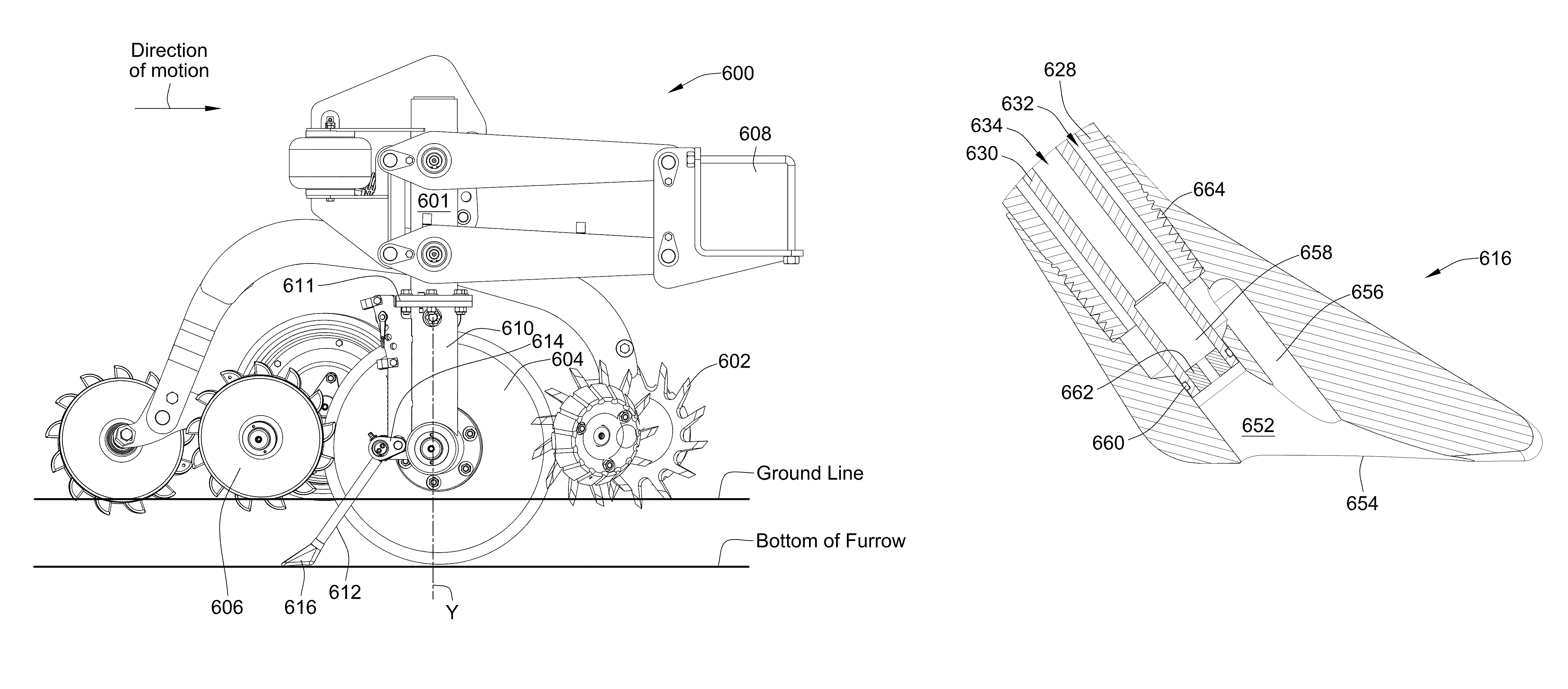 Agricultural implement having fluid delivery features