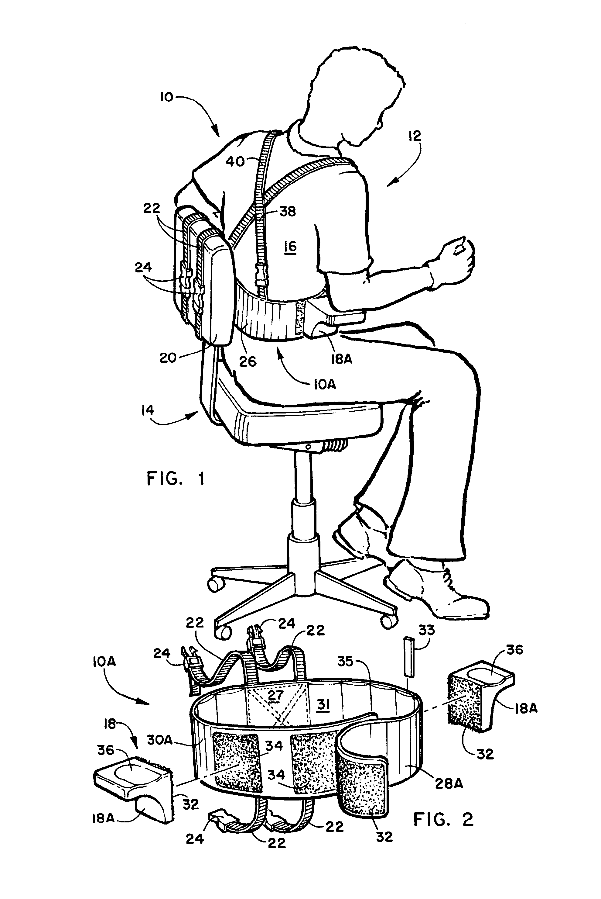Chair mounted back support system