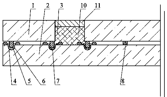Planar vacuum glass edge-sealed and port-sealed by using sealing strips and sealing grooves, and preparation method thereof