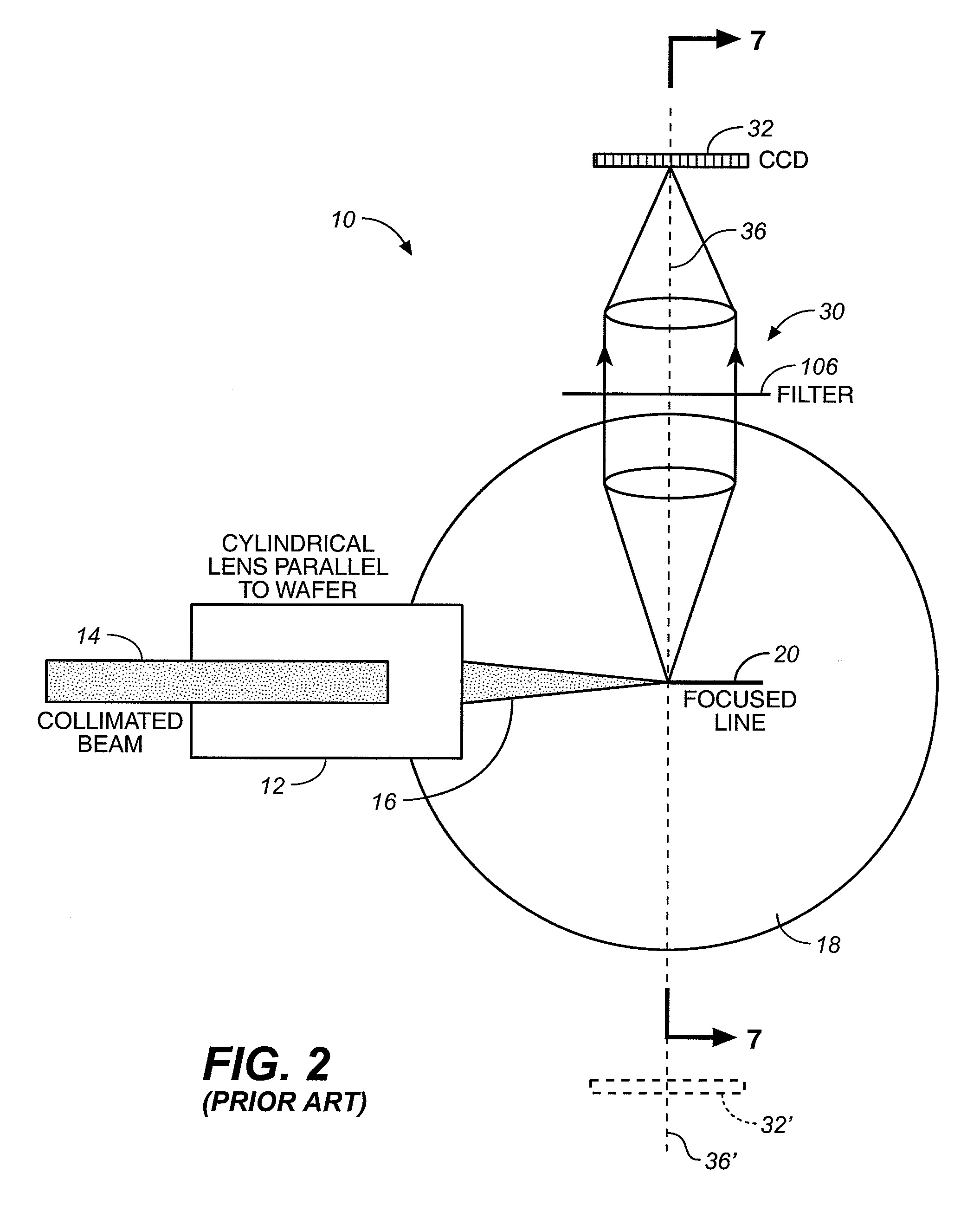 Optical system for detecting anomalies and/or features of surfaces
