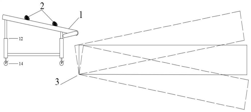 Model test device and method for studying landslide surge propagation law and climbing effect