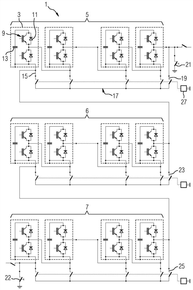 Potential equalisation system for a modular multilevel converter