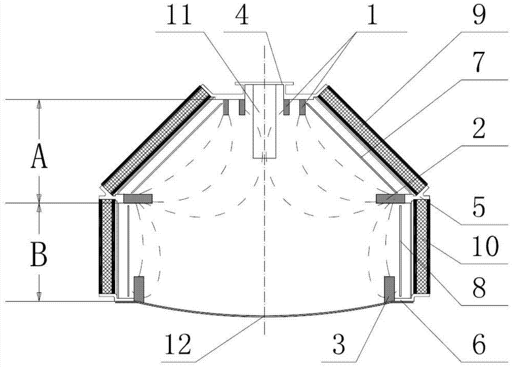 Ion thruster discharge chamber magnetic pole structure and design method thereof