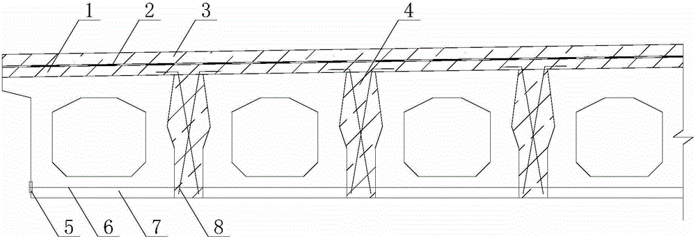 Hollow slab bridge structure enhancing transverse rigidity