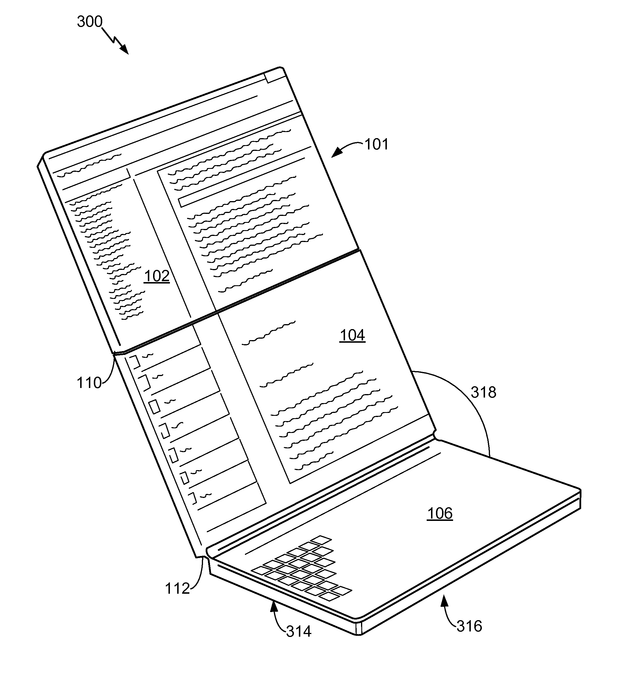 Sending a parameter based on screen size or screen resolution of a multi-panel electronic device to a server