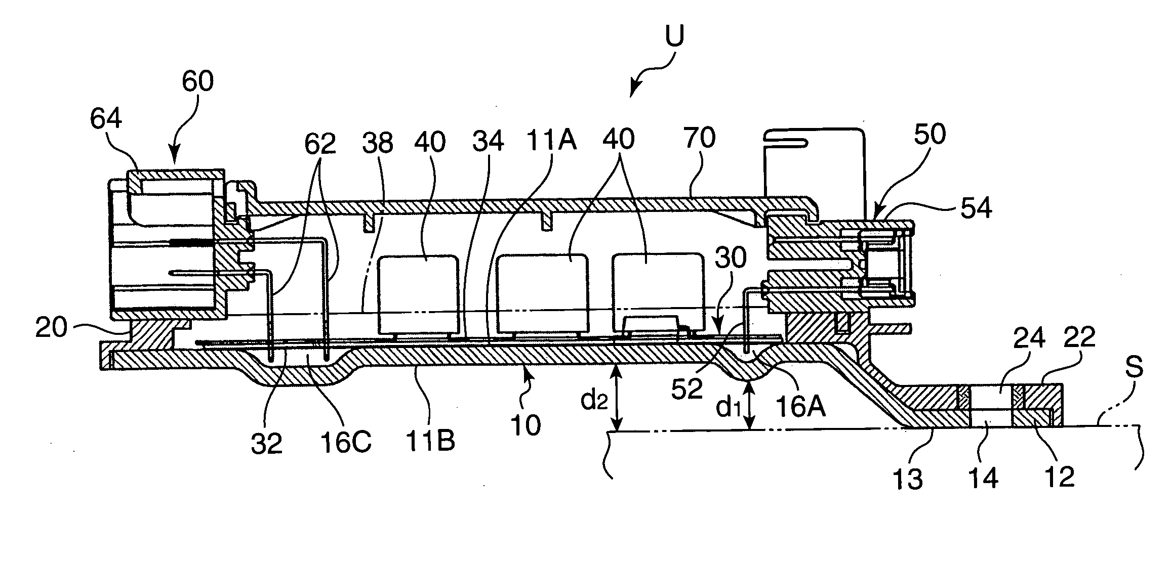 Mounting structure of on-vehicle circuit unit and on-vehicle circuit unit