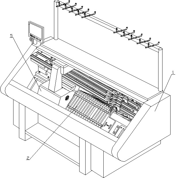 Linear track sliding device for flat knitting machine