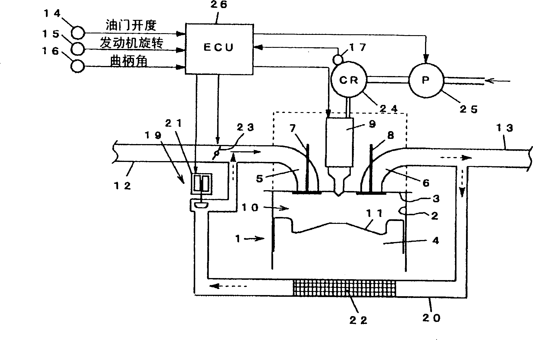 Combustion control device for an engine