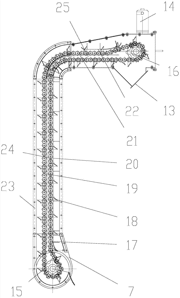 Curve chain type conveying mechanism