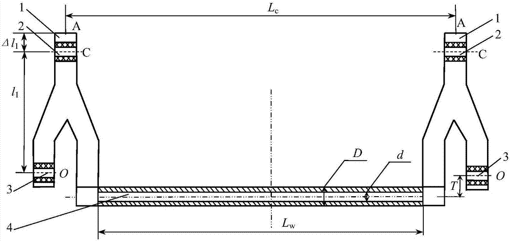Design method of torsion tube length for external offset non-coaxial cab stabilizer bar