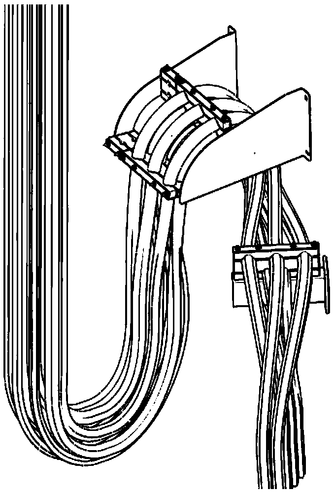 Draught fan twisted cable saddle device