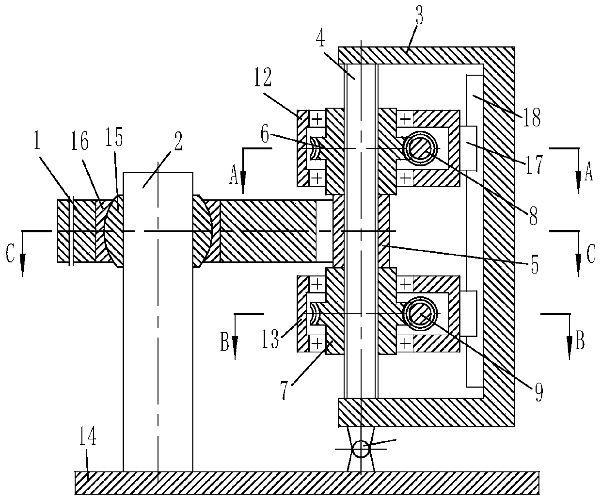 A main rotor test machine automatic tilter double helix locker