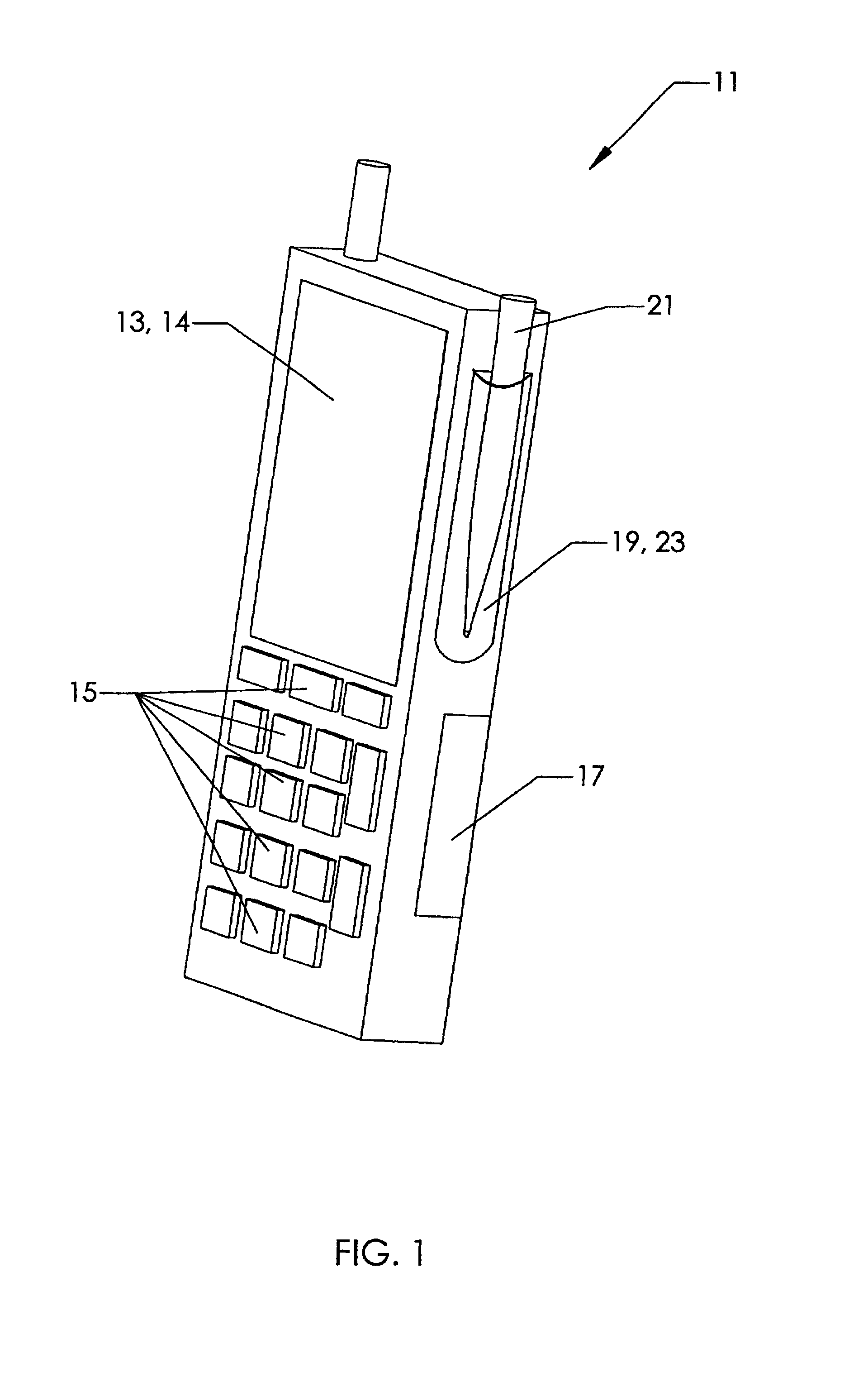 Automatic activation of touch sensitive screen in a hand held computing device