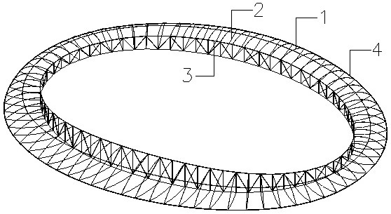 Asymmetric large-span spoke type cable-supported space structure