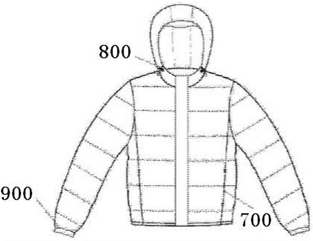 A windproof and rainproof down jacket and a method for making the same