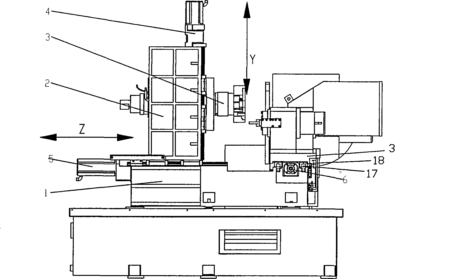 Horizontal type swirl machining center