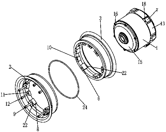 Split type wheel hub motor with pneumatic tire and vacuum tire convenient to disassemble and assemble