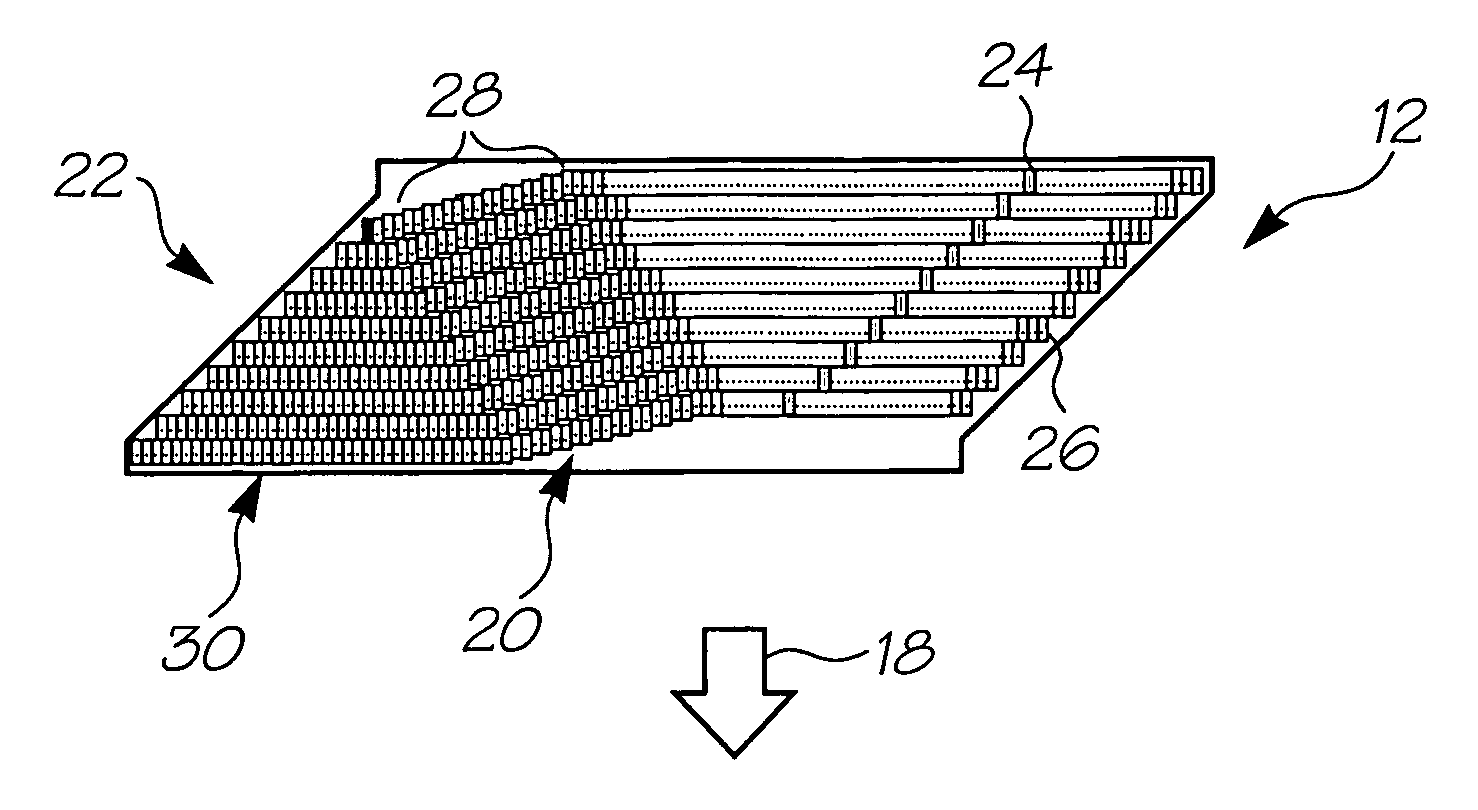 Printhead IC with nozzle array for linking with adjacent printhead IC's