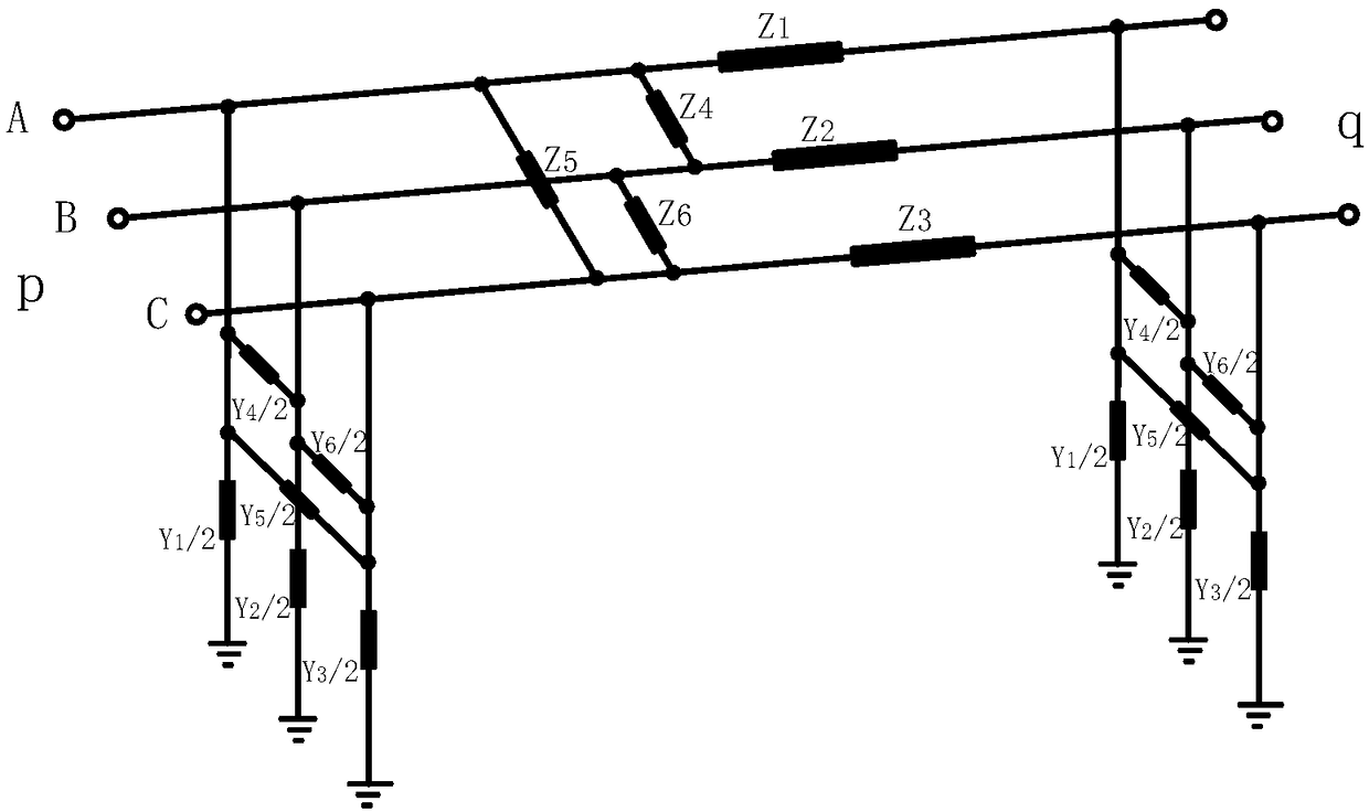 Method for estimating parameters of incompletely commutated three-phase power transmission line based on PMU measurement