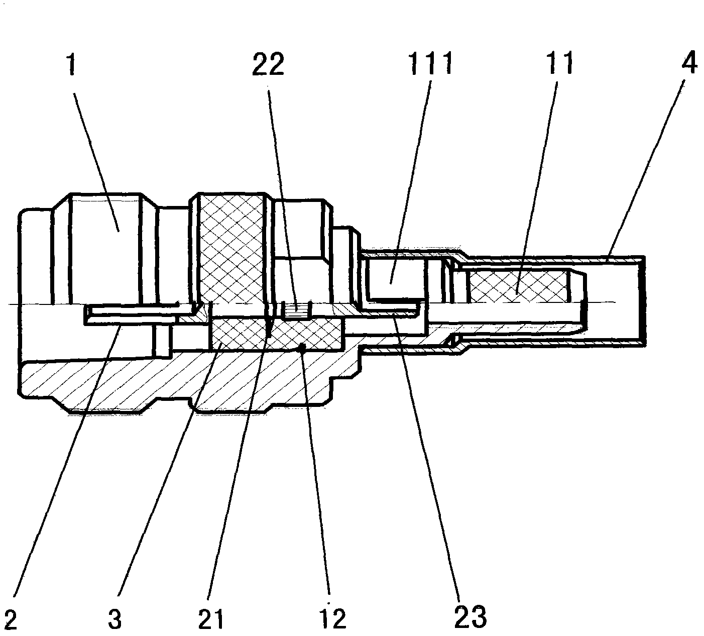 Crimping radio frequency coaxial connector