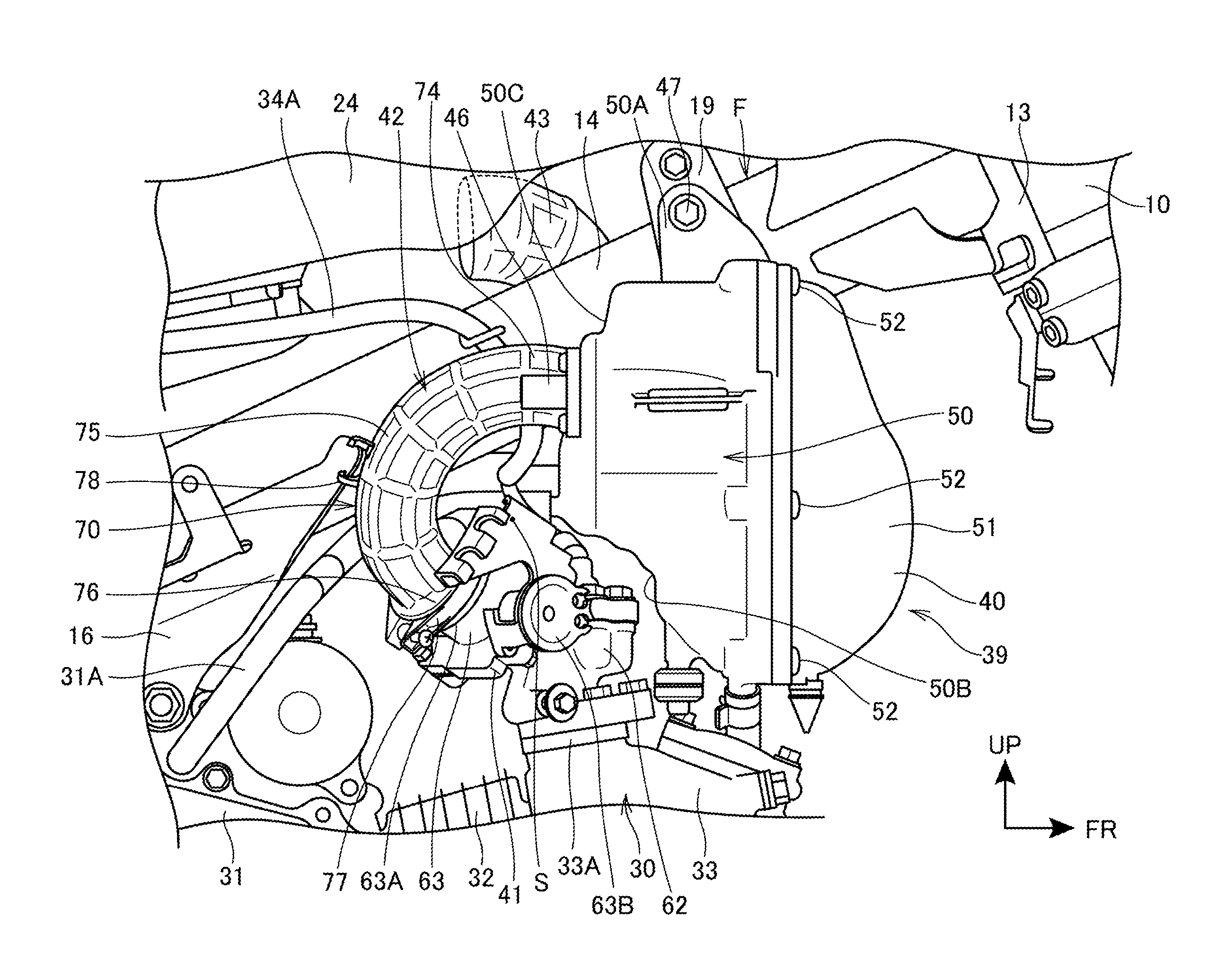 Intake passage structure for vehicle