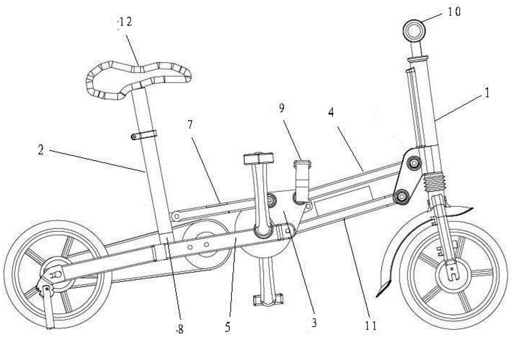 Quick folding structure for electric vehicle or bicycle