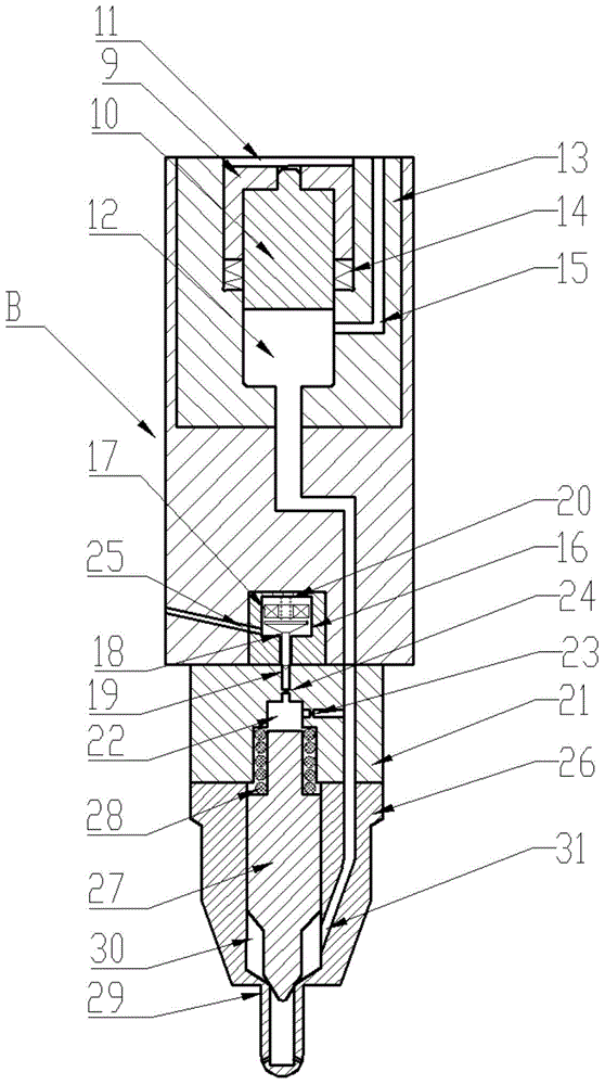 Common-rail fuel oil jet system controlled by double electromagnetic valves and applied to low-speed diesel engine for ship