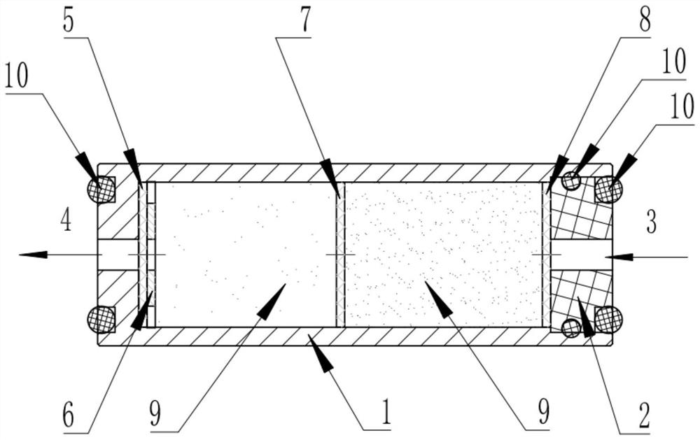 Stain-resistant split-flow trap filter element for gas chromatograph and intelligent maintenance early warning system