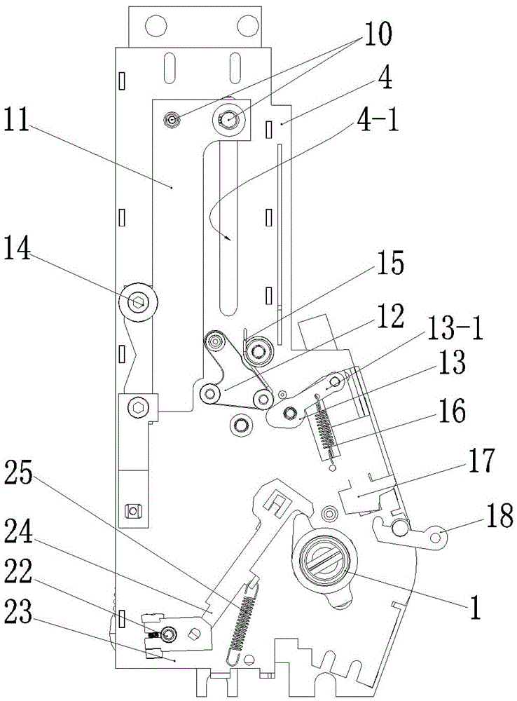 A spring operating mechanism for a switch cabinet