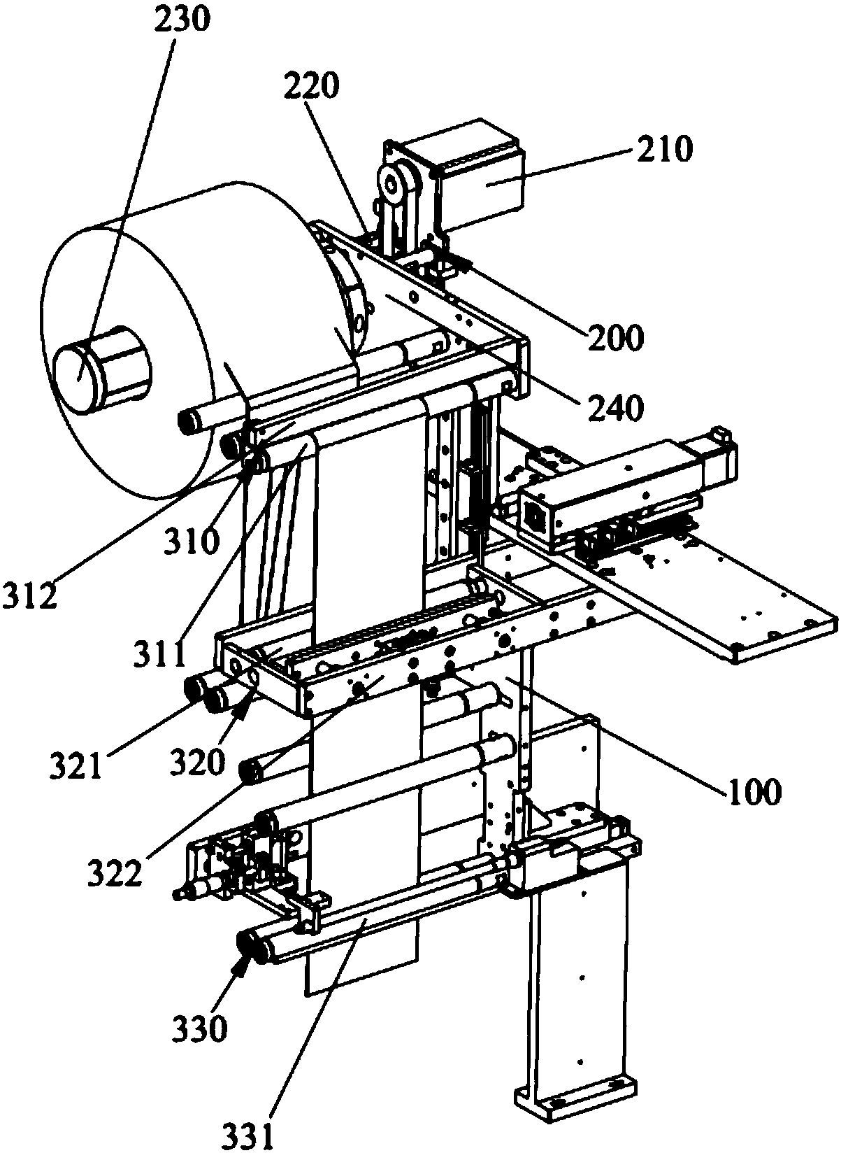 Automatic unwinding mechanism used for cloth