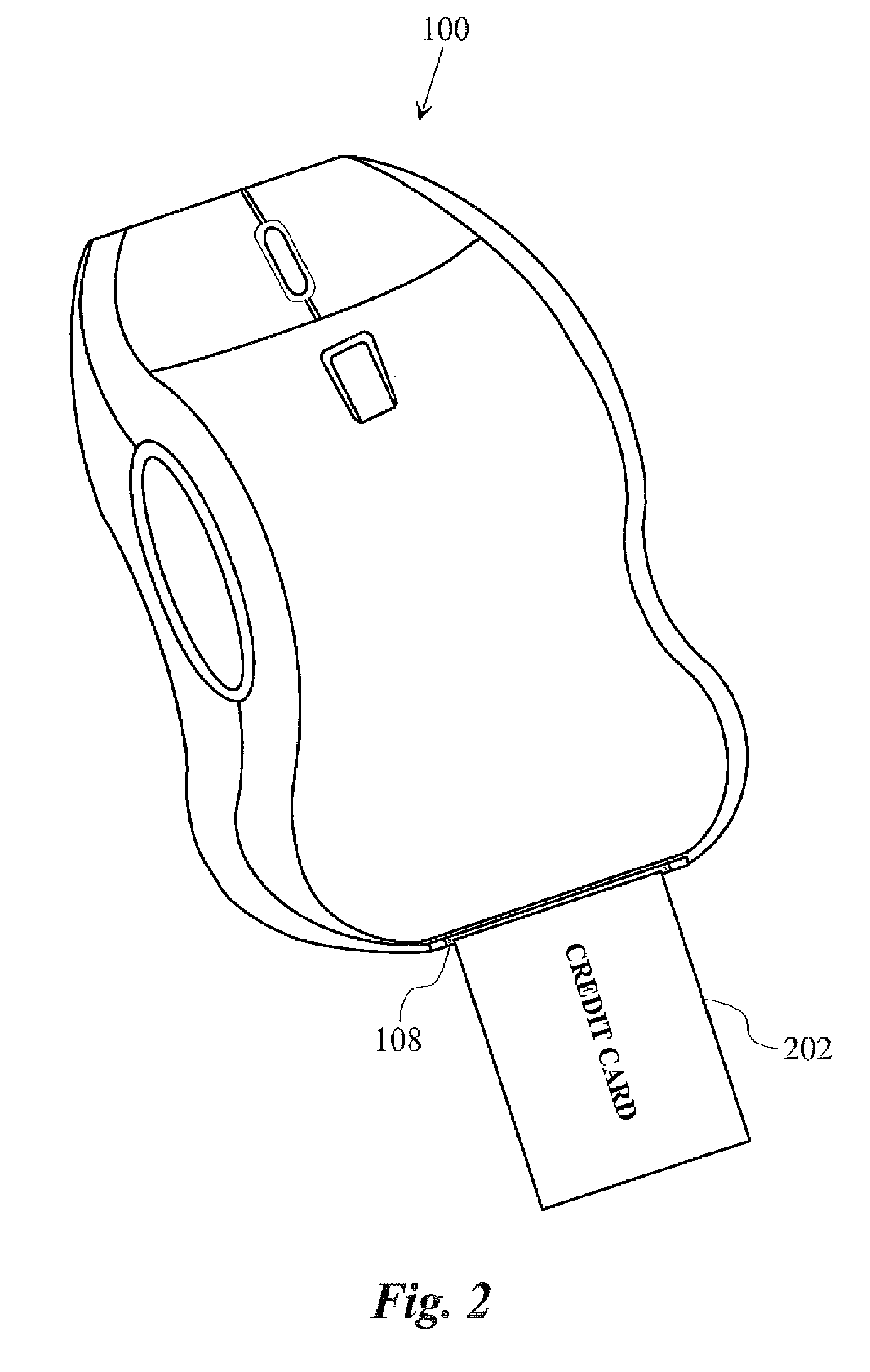 Wireless Biometric Computer Mouse with Integrated Credit Card Reader