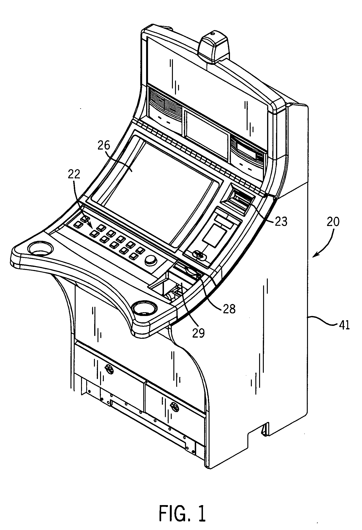 Extendable display for a gaming machine