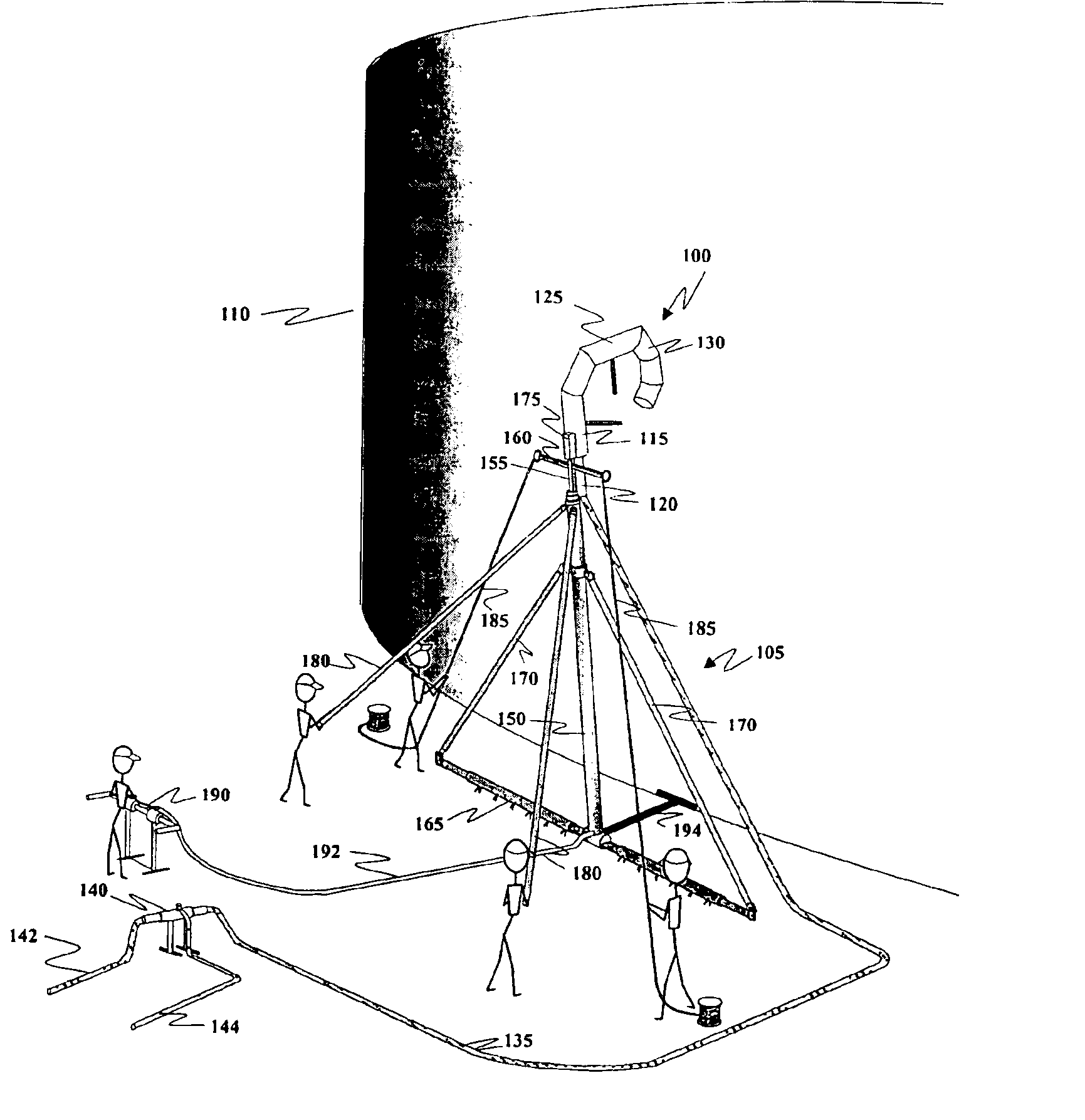 Method and apparatus for extinguishing fires in storage vessels containing flammable or combustible liquids