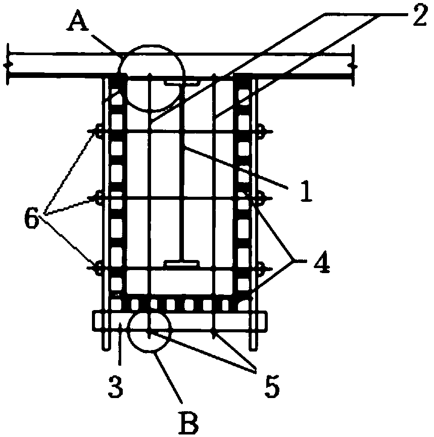 Steel reinforced concrete beam pouring and tamping support-free suspension molding plate structure and method