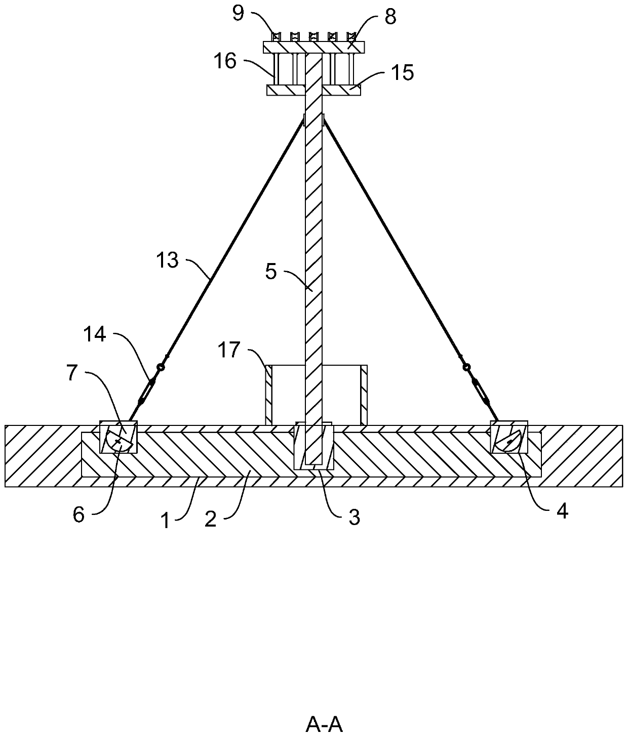 Cross-road cable laying structure and construction method thereof