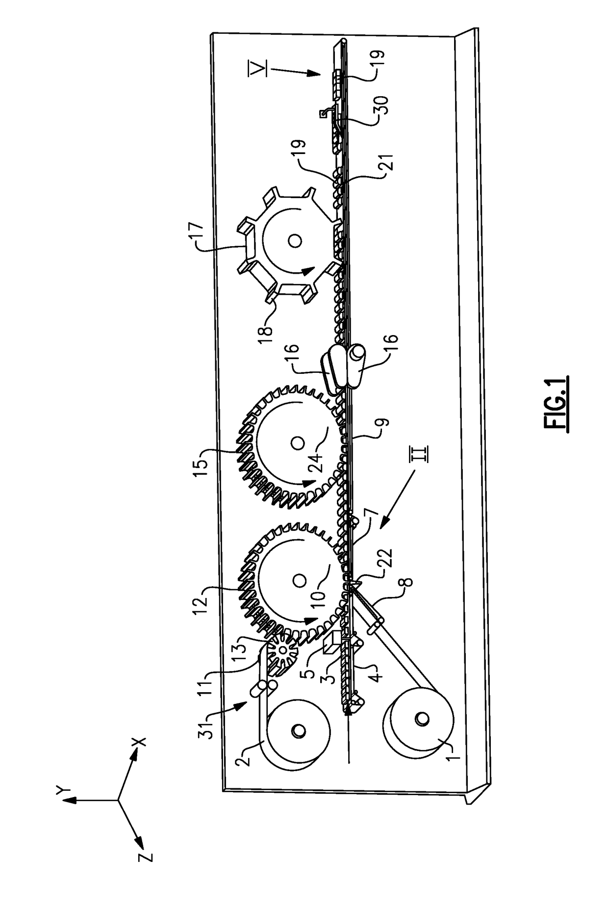 Array or bandoleer of packaged products