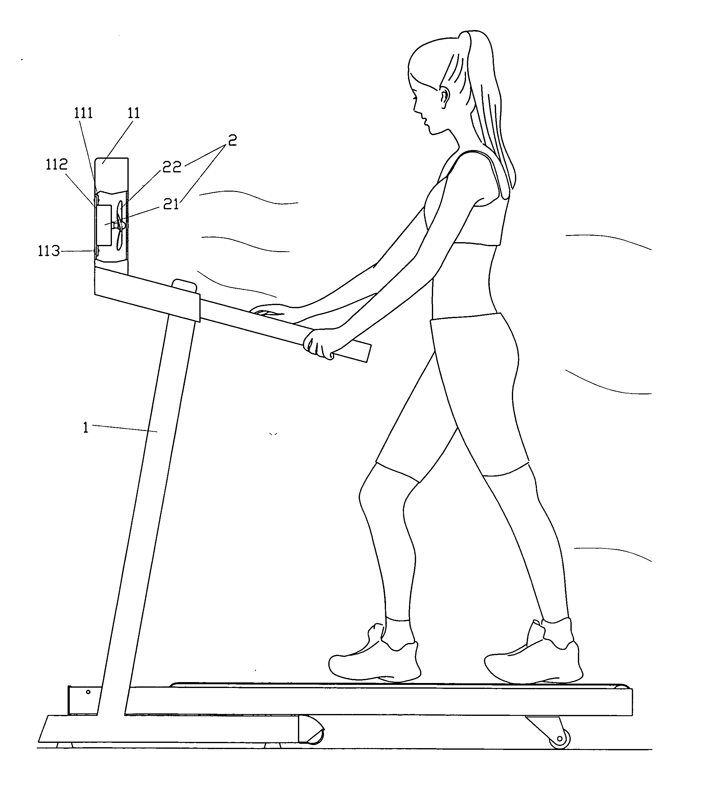 Static eliminator for a motorized treadmill