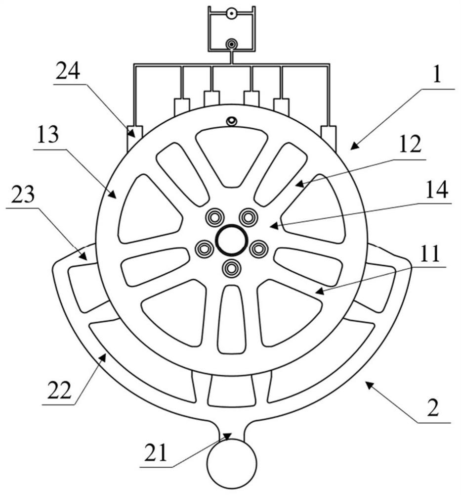 Spoke casting mold, vacuum die-casting forming system and spoke manufacturing method