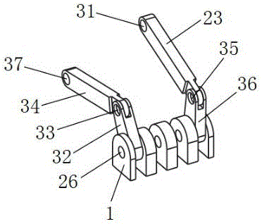Multi-unit connecting rod driving plane high-load sliding type controllable wood forking machine