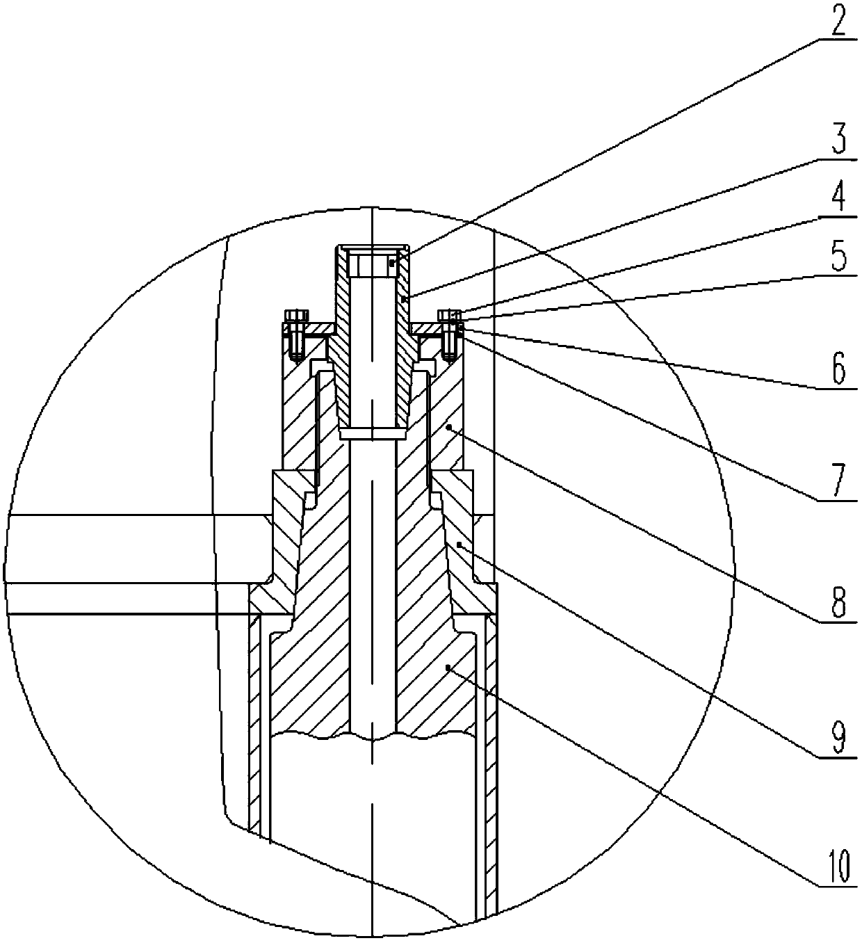 A combined DTH hammer sealing and anti-loosening structure