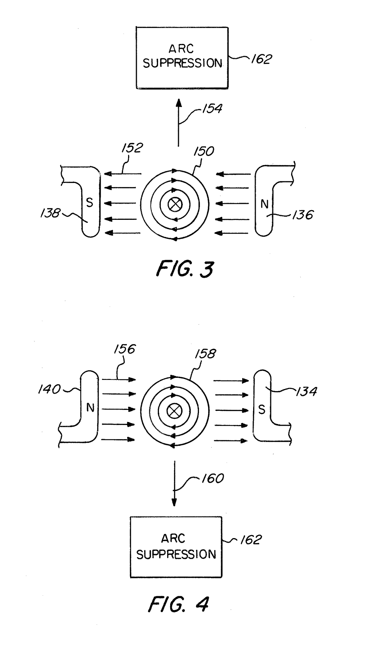 Arrangement for double break contact with electro-magnetic arc-blow