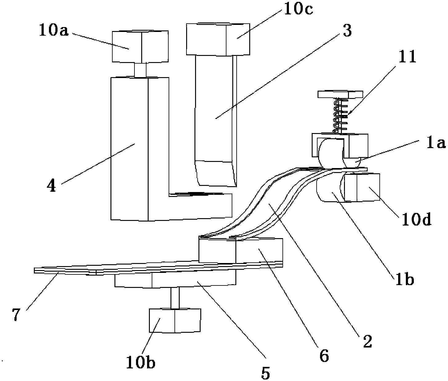 Transverse band sticking device for band punch of corrugated case