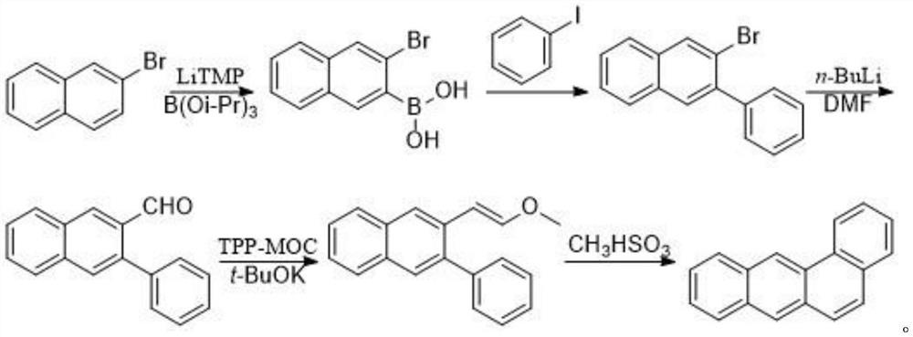 Industrial production method of benzo [a] anthracene