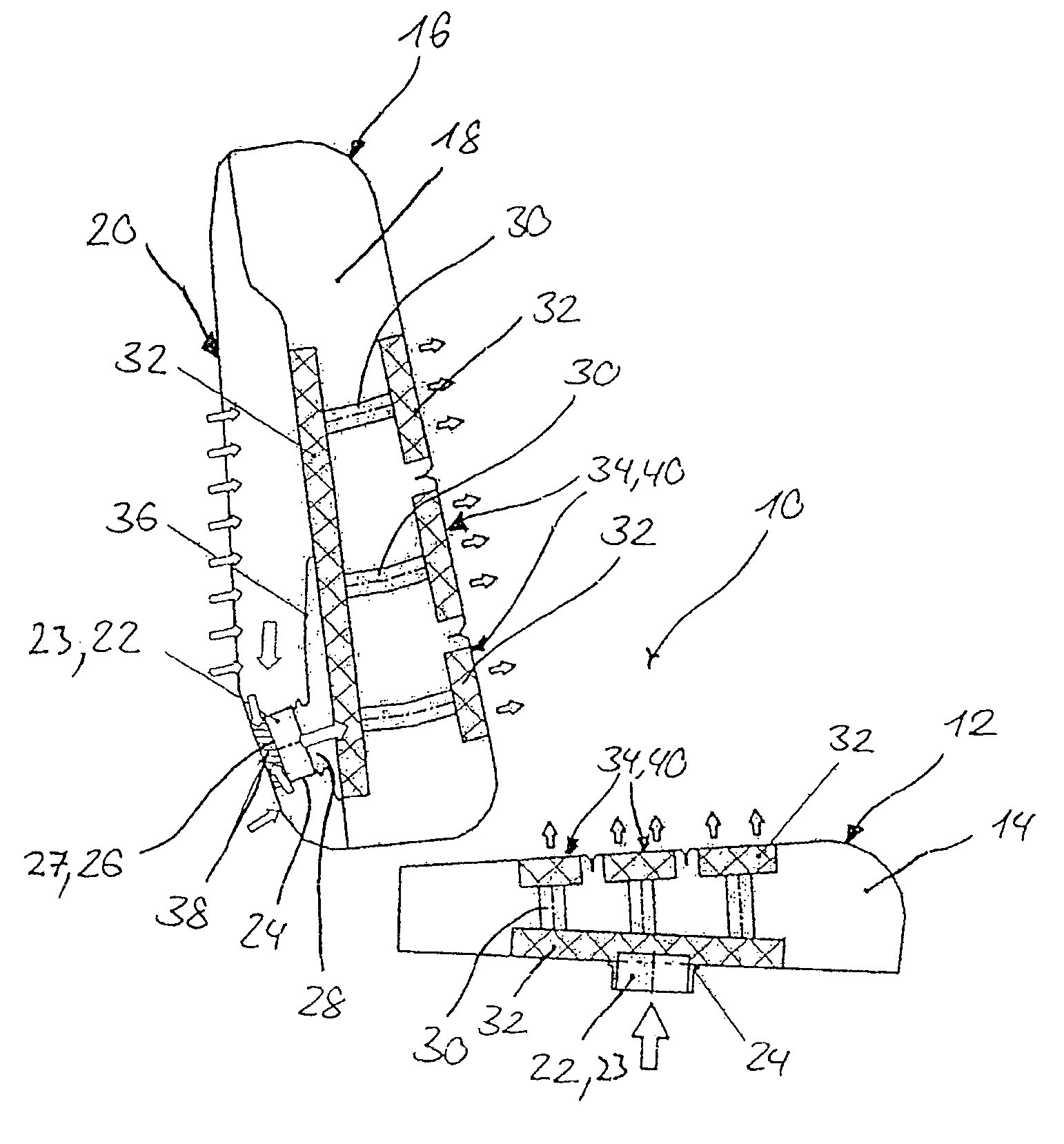 Vehicle seat and associated air conditioning apparatus