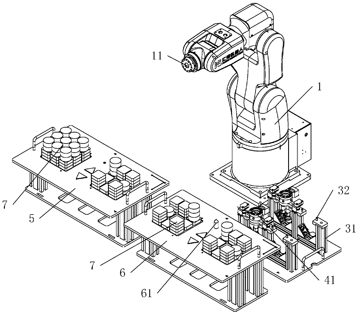 Stacking robot system for practical training and assessment method thereof