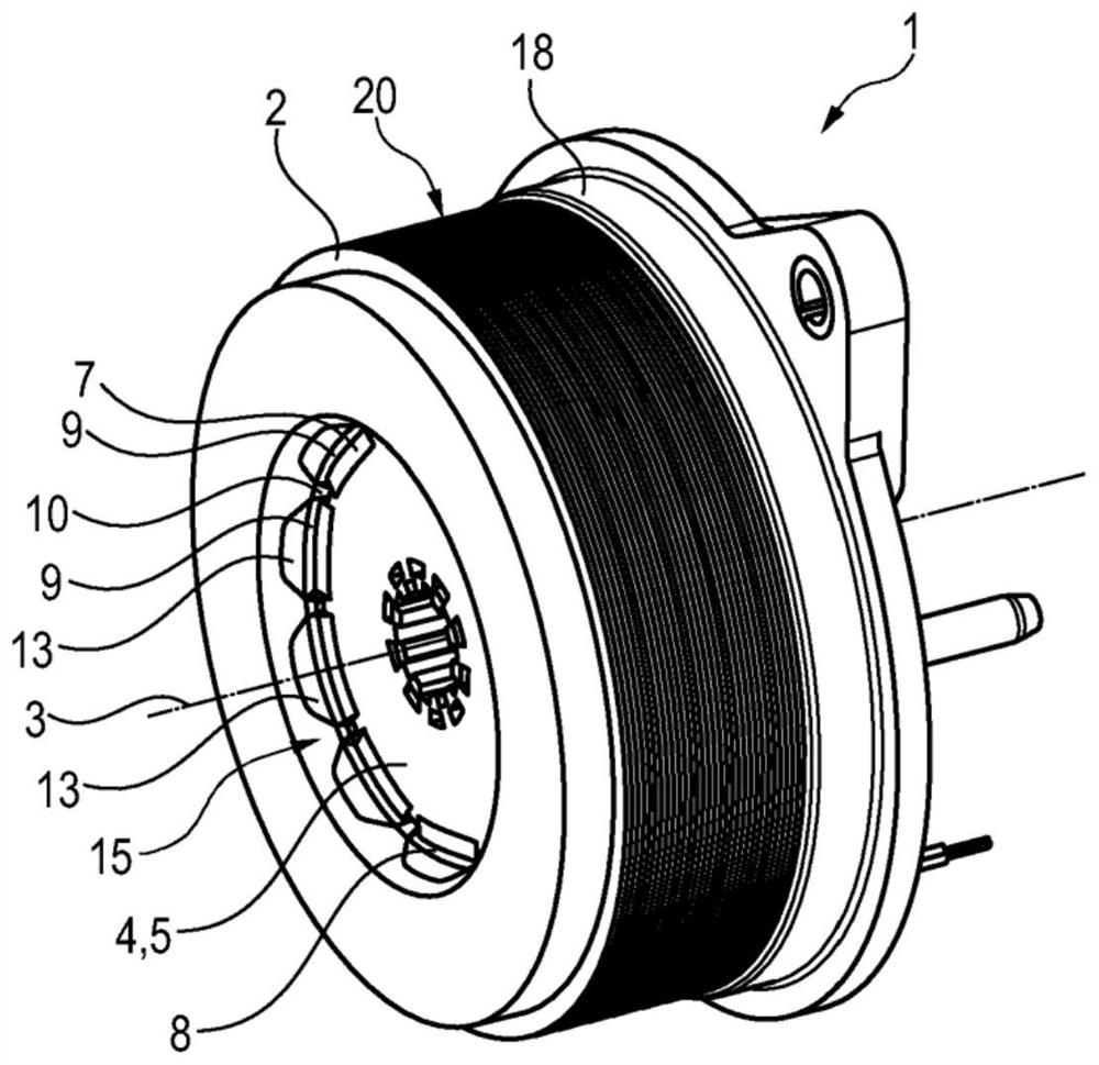 Electric motor having a rotor with a block protection sleeve, which