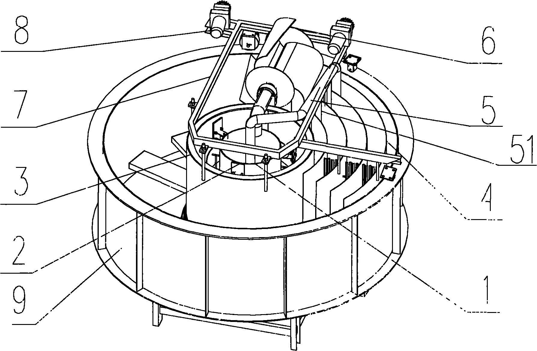 Shallow layer flotation machine for industrial wastewater treatment and treatment process thereof