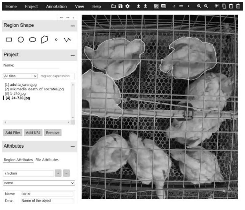 Chicken image segmentation method and system based on multi-scale attention network
